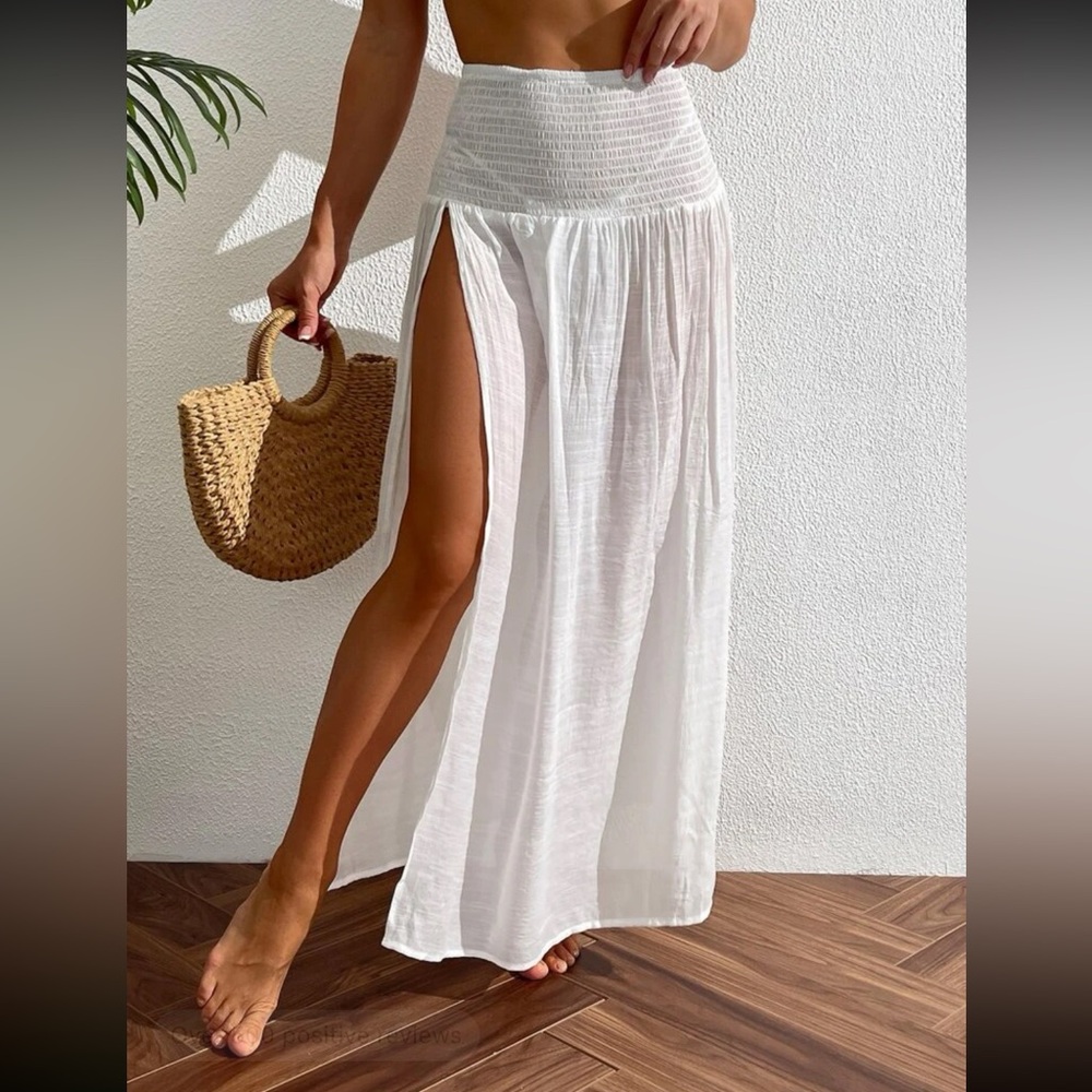 Swim Summer Beach Split Thigh Cover Up Skirt